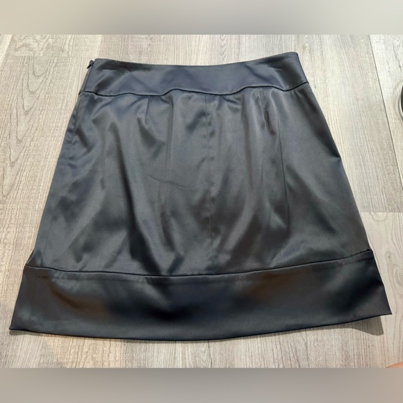 NWOT Apostrophe Gray Pleated Front Stretch Skirt. Size 10. Thick satin look. - Picture 4 of 5